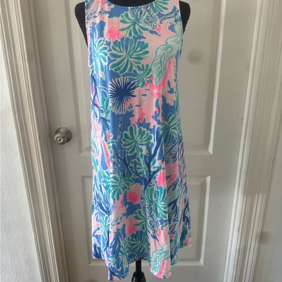 Lilly Pulitzer Dresses & Skirts - Lilly Pulitzer Kristen Swing Dress Tropical Blue and Pink Print